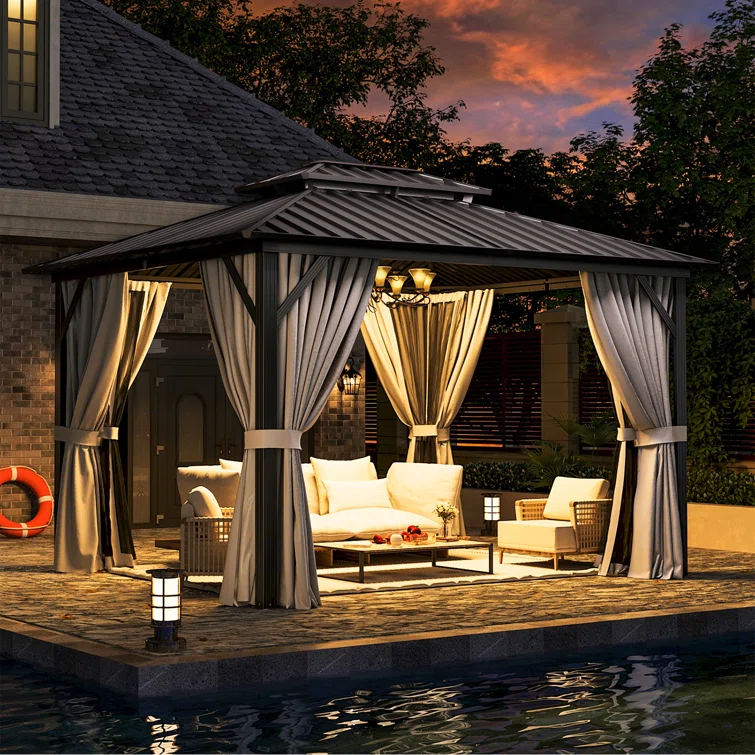 12 Ft. W x 10 Ft. D Metal Patio Gazebo