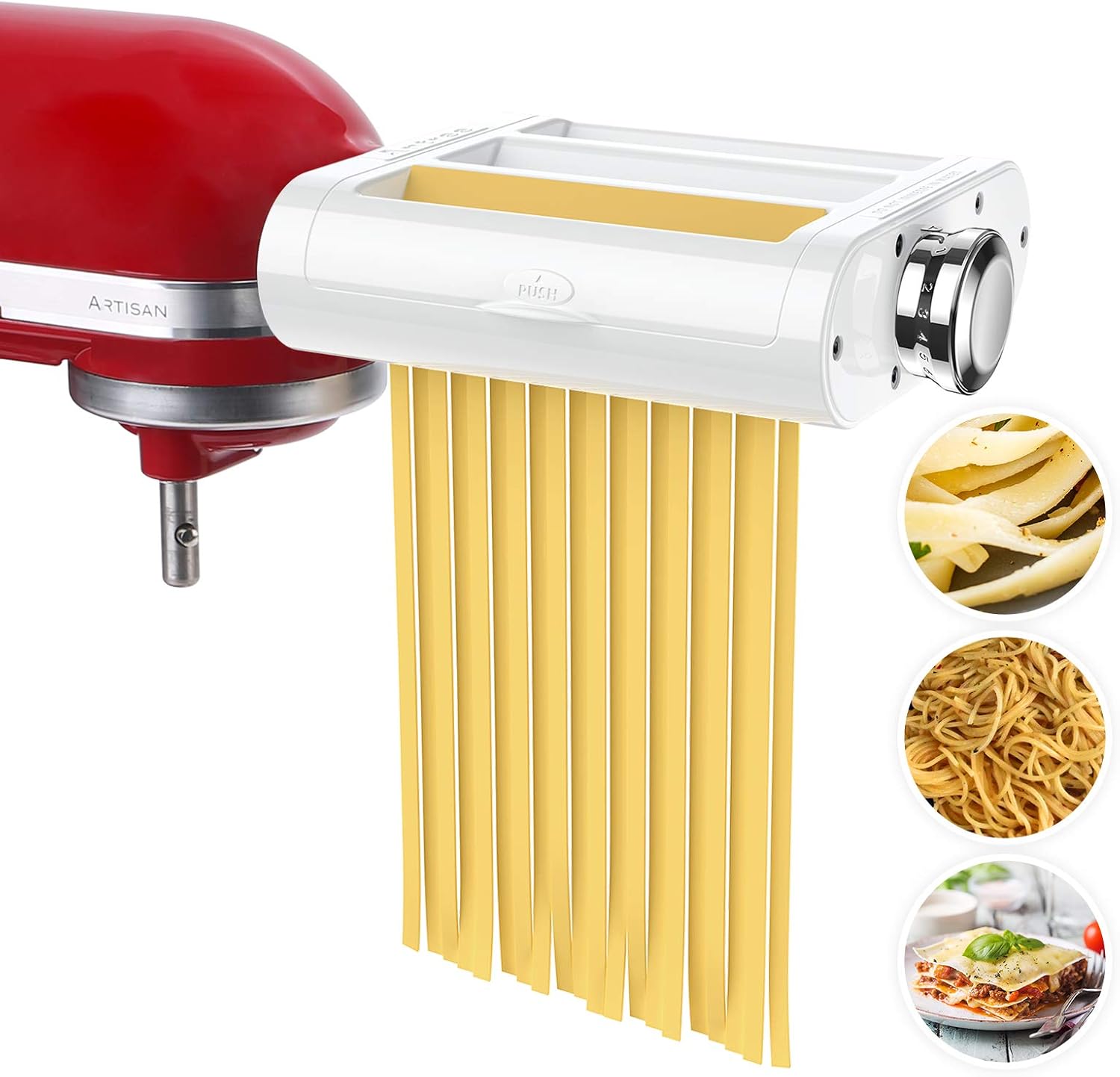 ANTREE 3-IN-1 Pasta Attachment & Ravioli Attachment for KitchenAid Stand Mixers, Pasta Maker Assecories included Pasta Sheet Roller, Spaghetti Cutter and Ravioli Maker Attachment