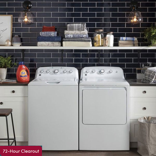 GE Appliances Washer & Dryer Set with 4.5 Cubic Feet Top Load Washer and 7.2 Cubic Feet Electric Dryer
