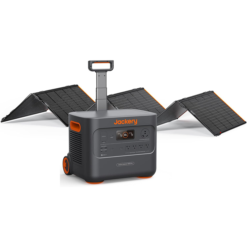 Jackery Explorer 3000 Pro Solar Generator + Manual Transfer Switch, 3024Wh 3000W Portable Power Station with 2 * 200W Solar Panels, up to 3kW Plug & Play Home Backup Power