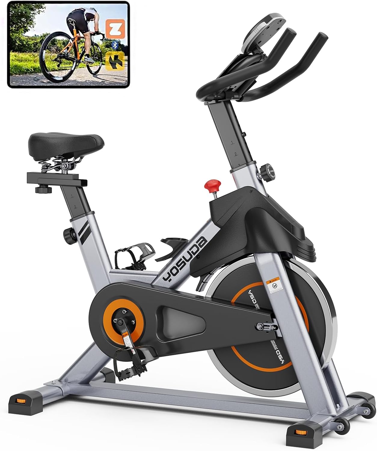 YOSUDA Indoor Cycling Bike Brake Pad/Magnetic Stationary Bike - Cycle Bike with Tablet Mount & Comfortable Seat Cushion