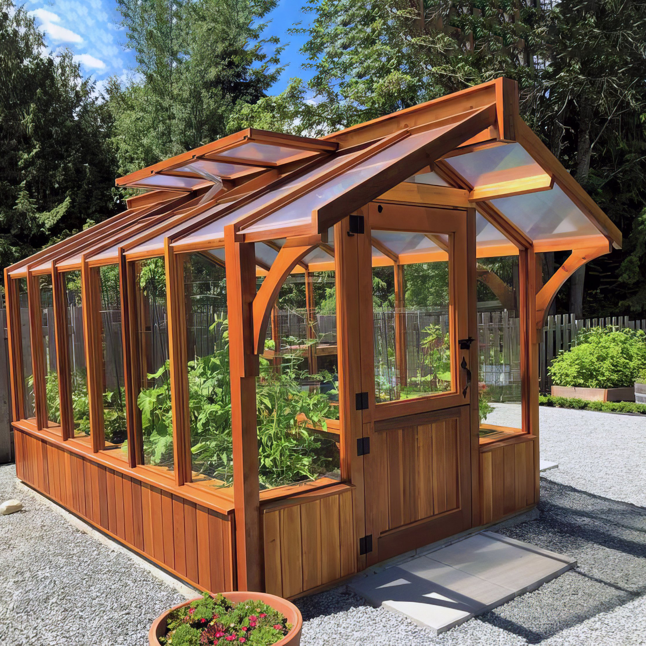 Western Red Cedar 8'x 12' Meridian Greenhouse
