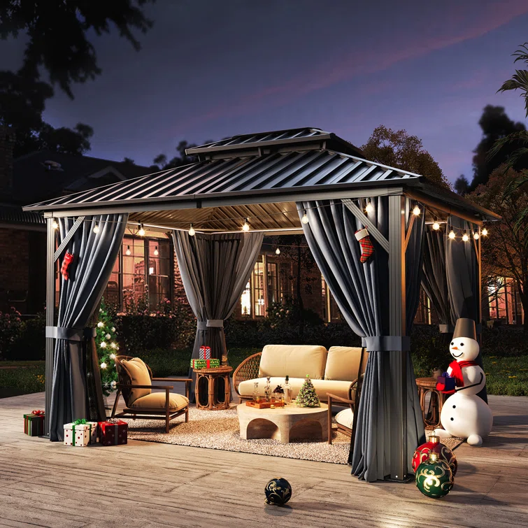 12 Ft. W x 10 Ft. D Metal Patio Gazebo