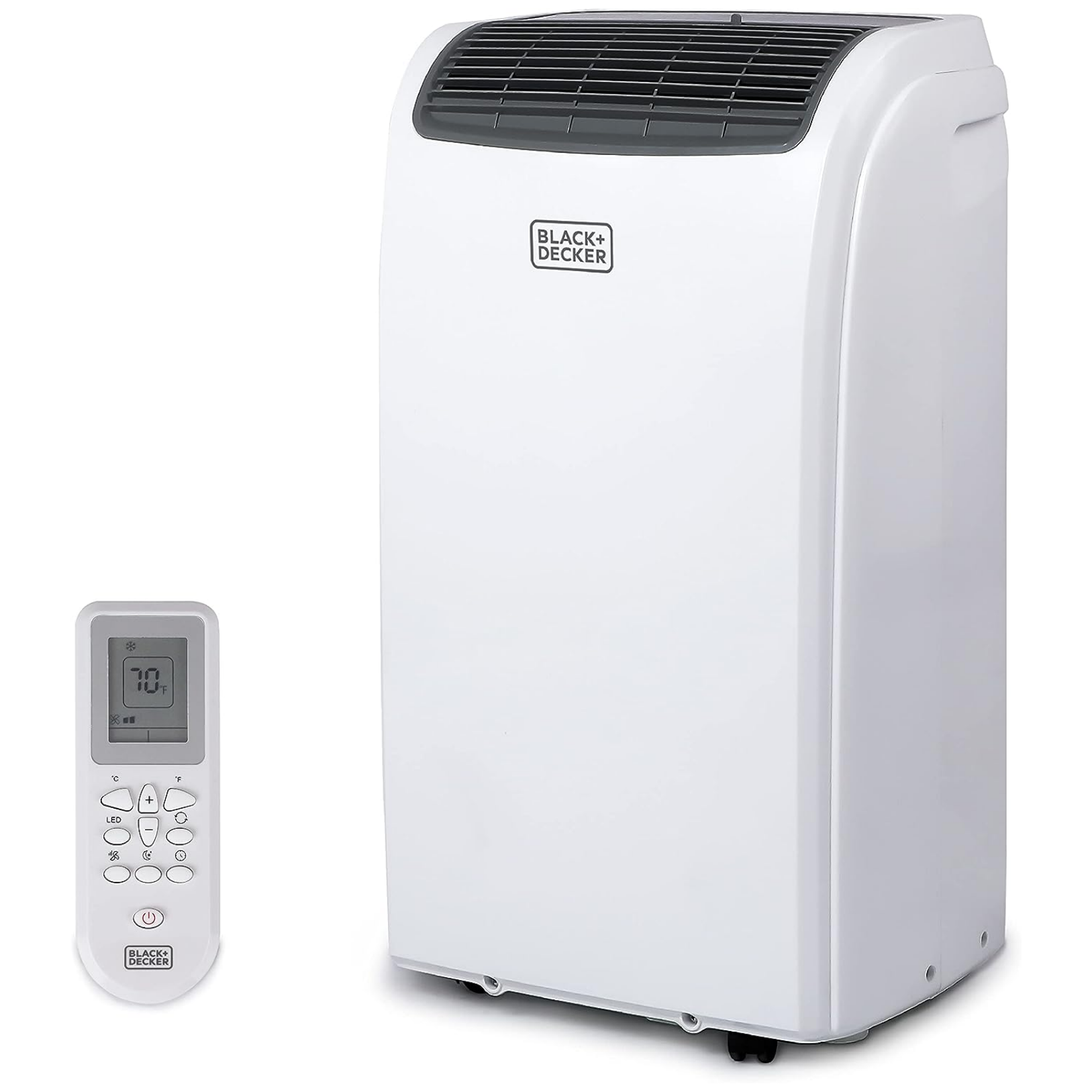 BLACK+DECKER Smart Portable Air Conditioner with Heat, 14,000 BTU ASHRAE 128 (10,000 BTU DOE) Cooling, 12,000 BTU Heating for Rooms up to 700 Sq. Ft., Follow Me Remote, BPACT14HWT, White
