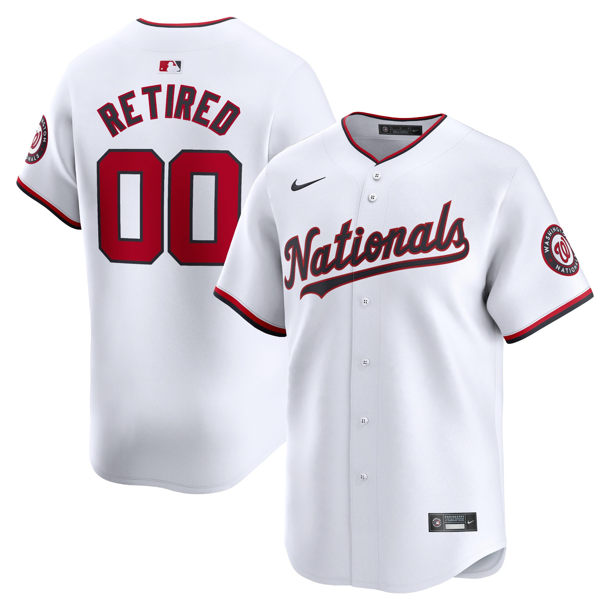 Washington Nationals  Home Limited Pick-A-Player Retired Roster Jersey - White