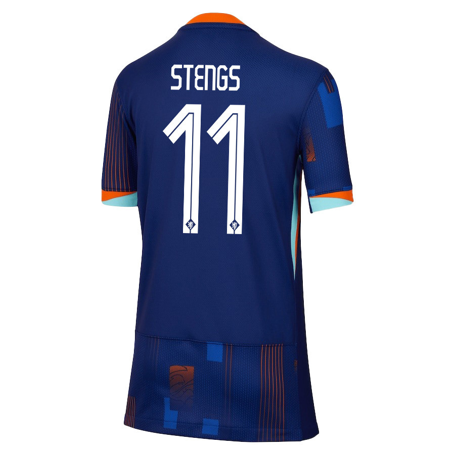 Calvin Stengs 11 Netherlands National Team 2024/25 Away YOUTH Jersey - Navy