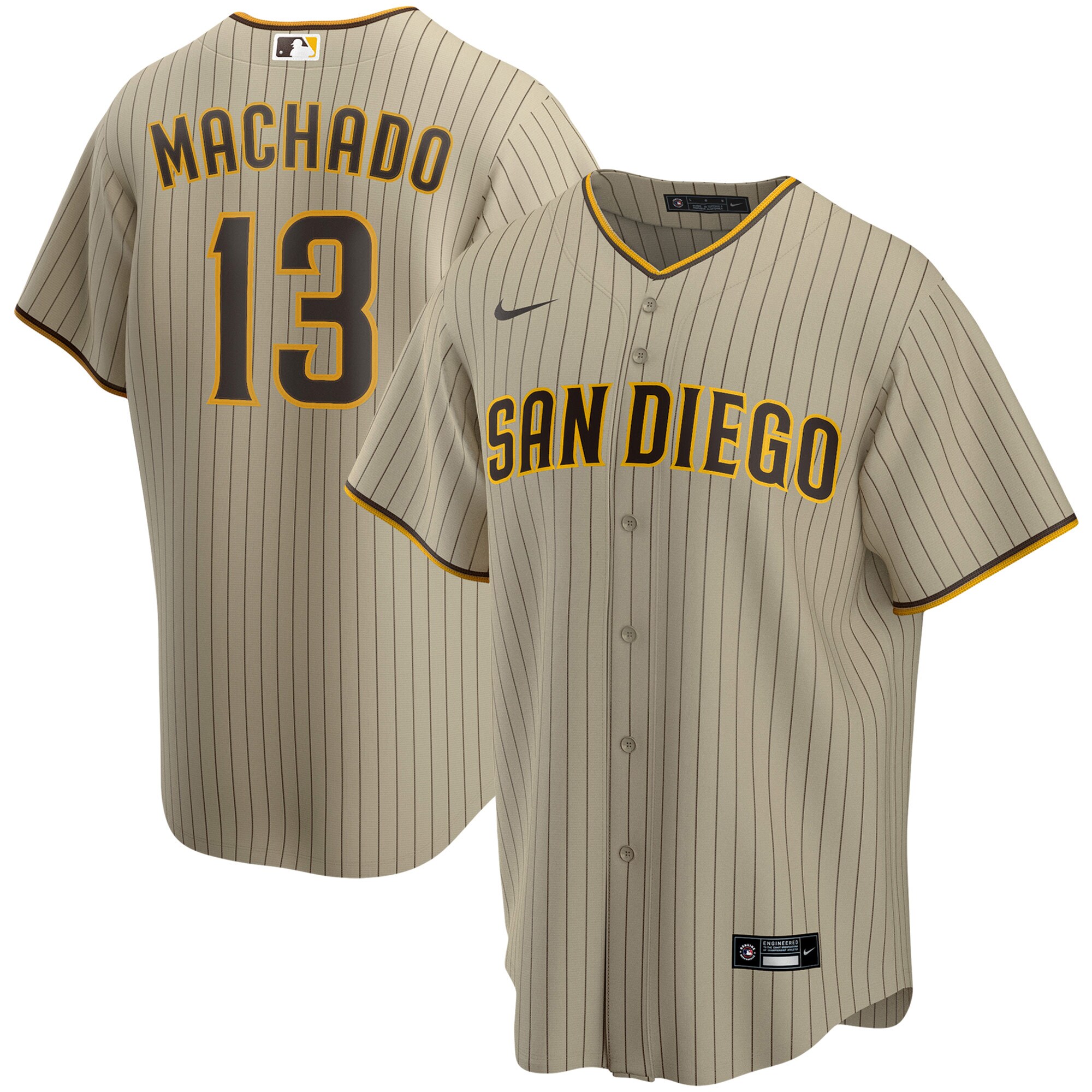 Manny Machado San Diego Padres  Alternate Replica Player Jersey - Tan