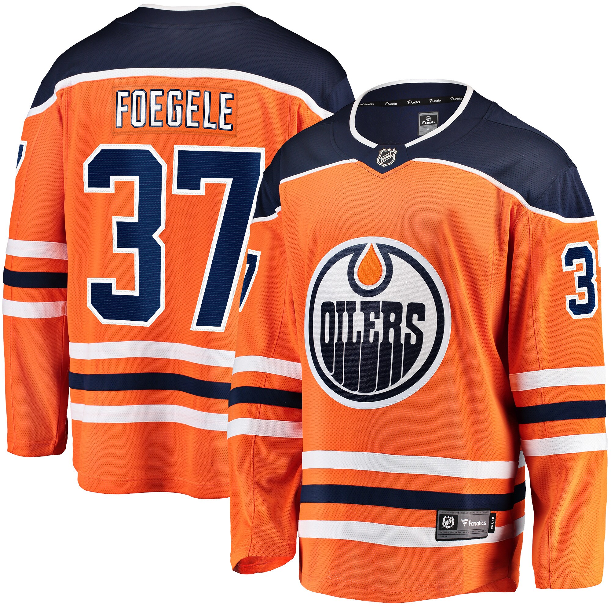 Warren Foegele Edmonton Oilers Fanatics Home Breakaway Player Jersey - Orange