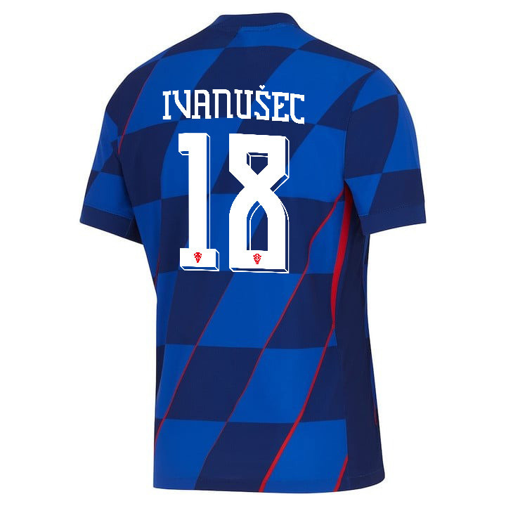 Luka Ivanušec 18 Croatia National Team 2024 Away Men Jersey - Blue
