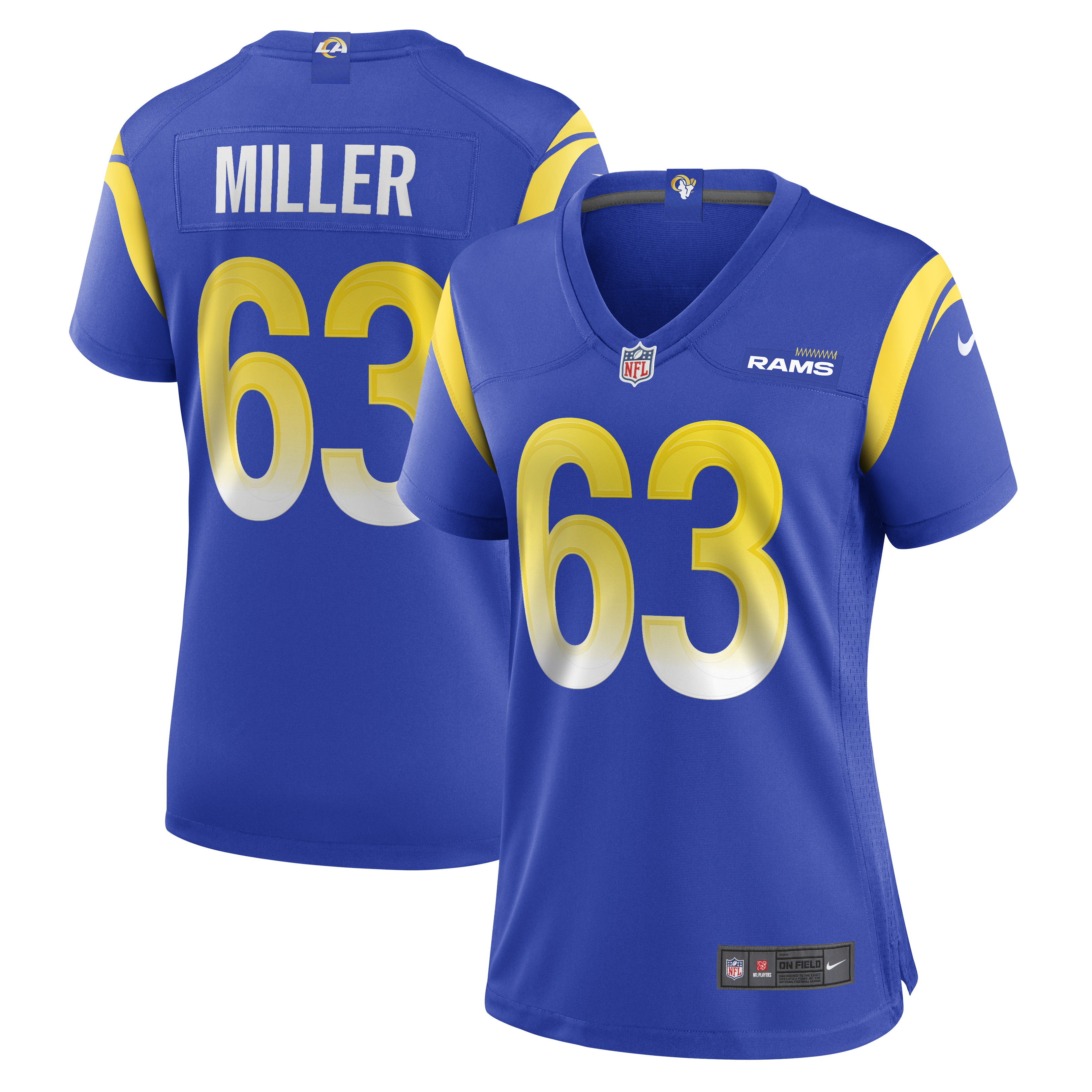 Grant Miller Los Angeles Rams  Women's  Game Jersey - Royal