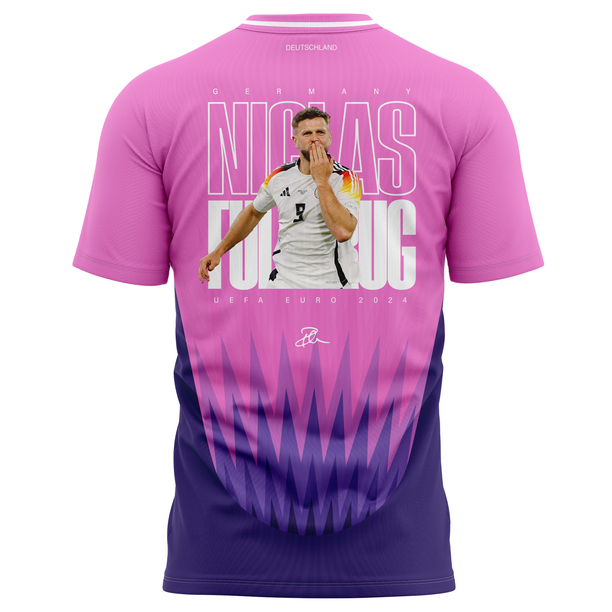 Niclas Füllkrug 9 Signed Goal Germany National Team 2024 Away Kits AOP T-shirt - Purple