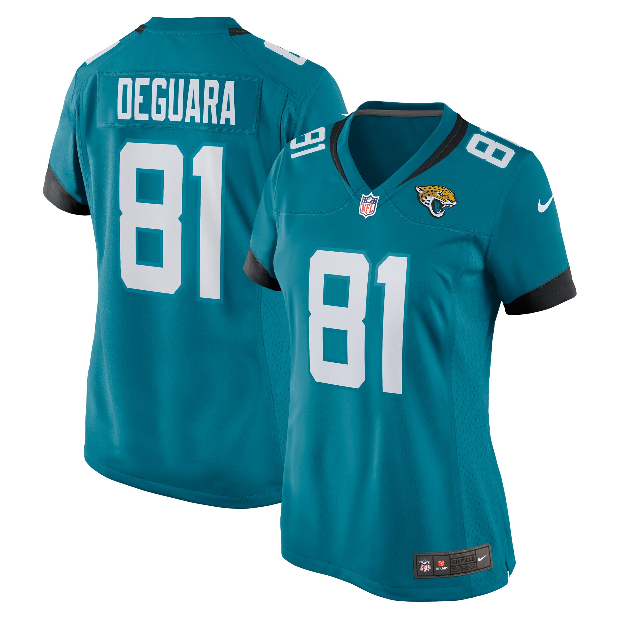 Josiah Deguara Jacksonville Jaguars  Women's Team Game Jersey -  Teal