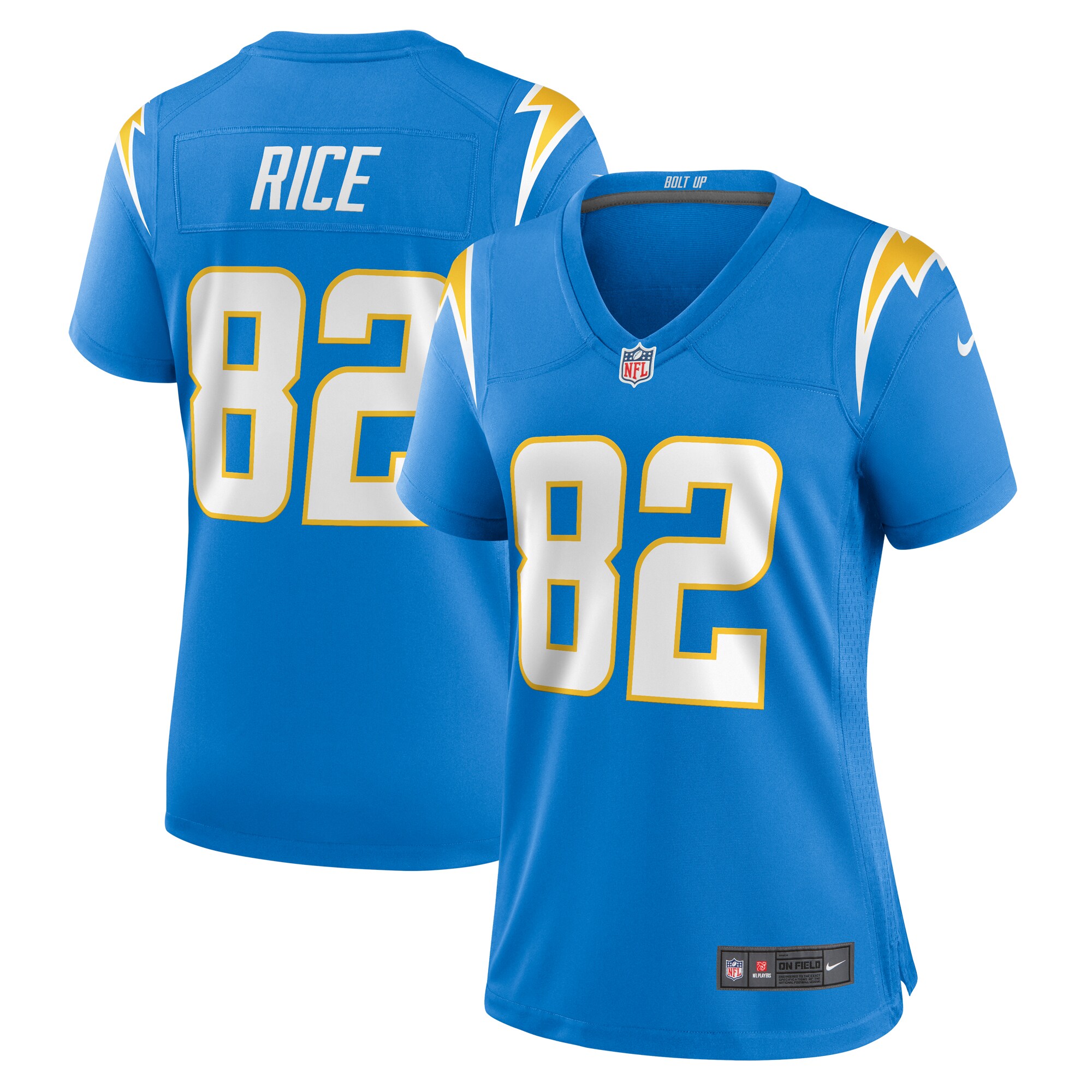 Brenden Rice Los Angeles Chargers  Women's  Game Jersey -  Powder Blue