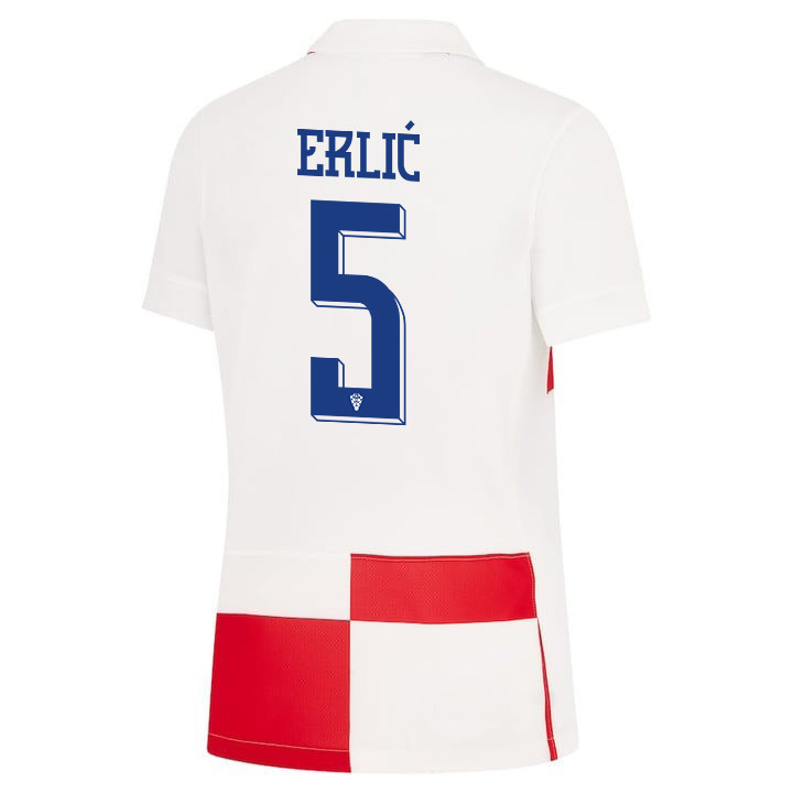 Martin Erlić 5 Croatia National Team 2024 Home WOMEN Jersey - White