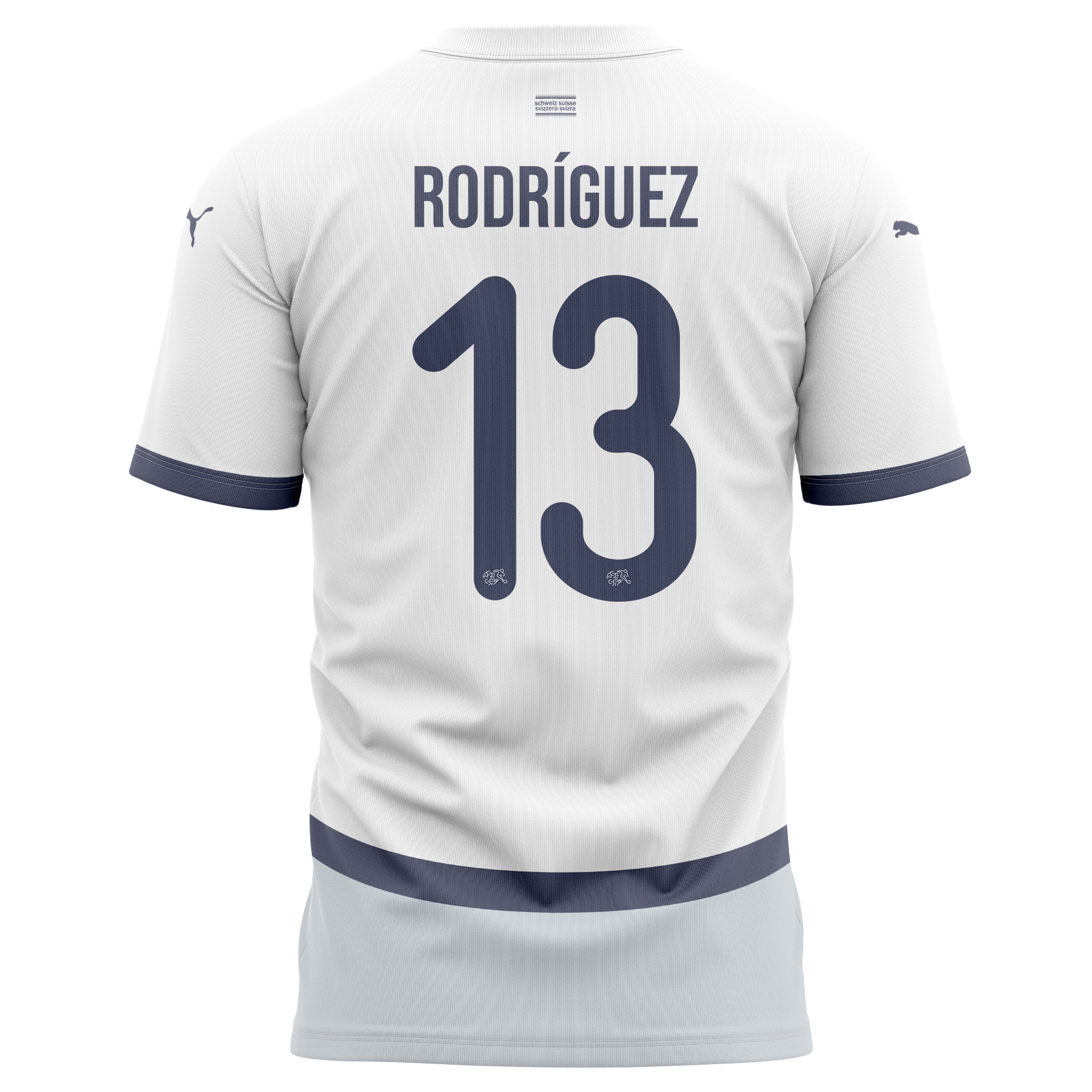 Ricardo Rodríguez 13 Switzerland National Team 2024/25 Away Kits AOP T-shirt - White