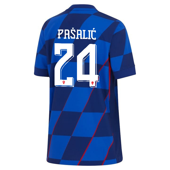 Marco Pašalić 24 Croatia National Team 2024 Away YOUTH Jersey - Blue