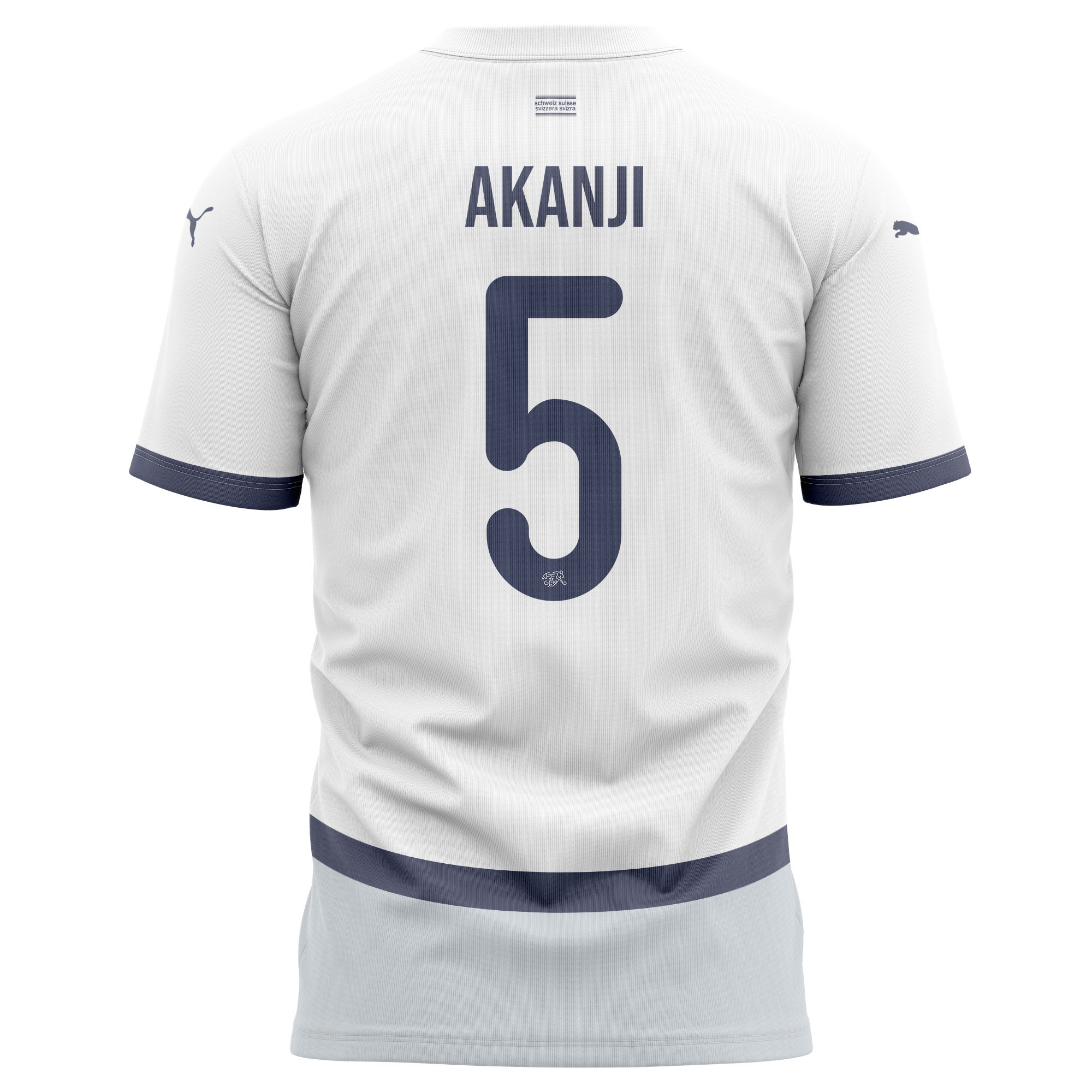 Manuel Akanji 5 Switzerland National Team 2024/25 Away Kits AOP T-shirt - White