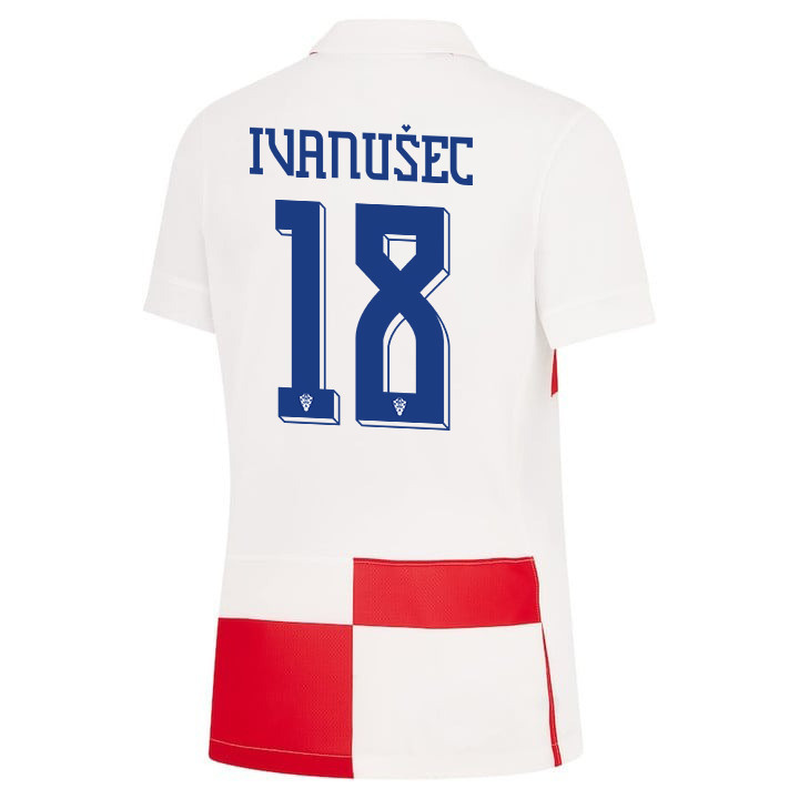 Luka Ivanušec 18 Croatia National Team 2024 Home WOMEN Jersey - White