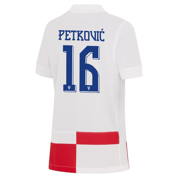 Bruno Petković 16 Croatia National Team 2024 Home YOUTH Jersey - White