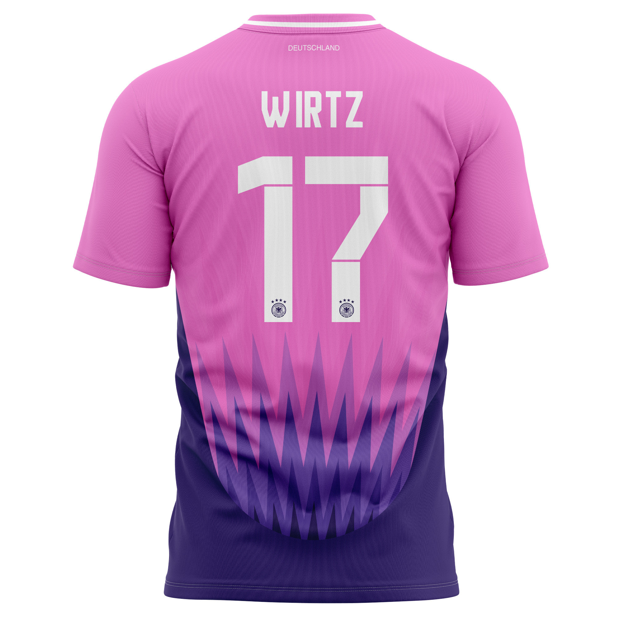 Florian Wirtz 17 Germany National Team 2024 Away Kits AOP T-shirt - Purple