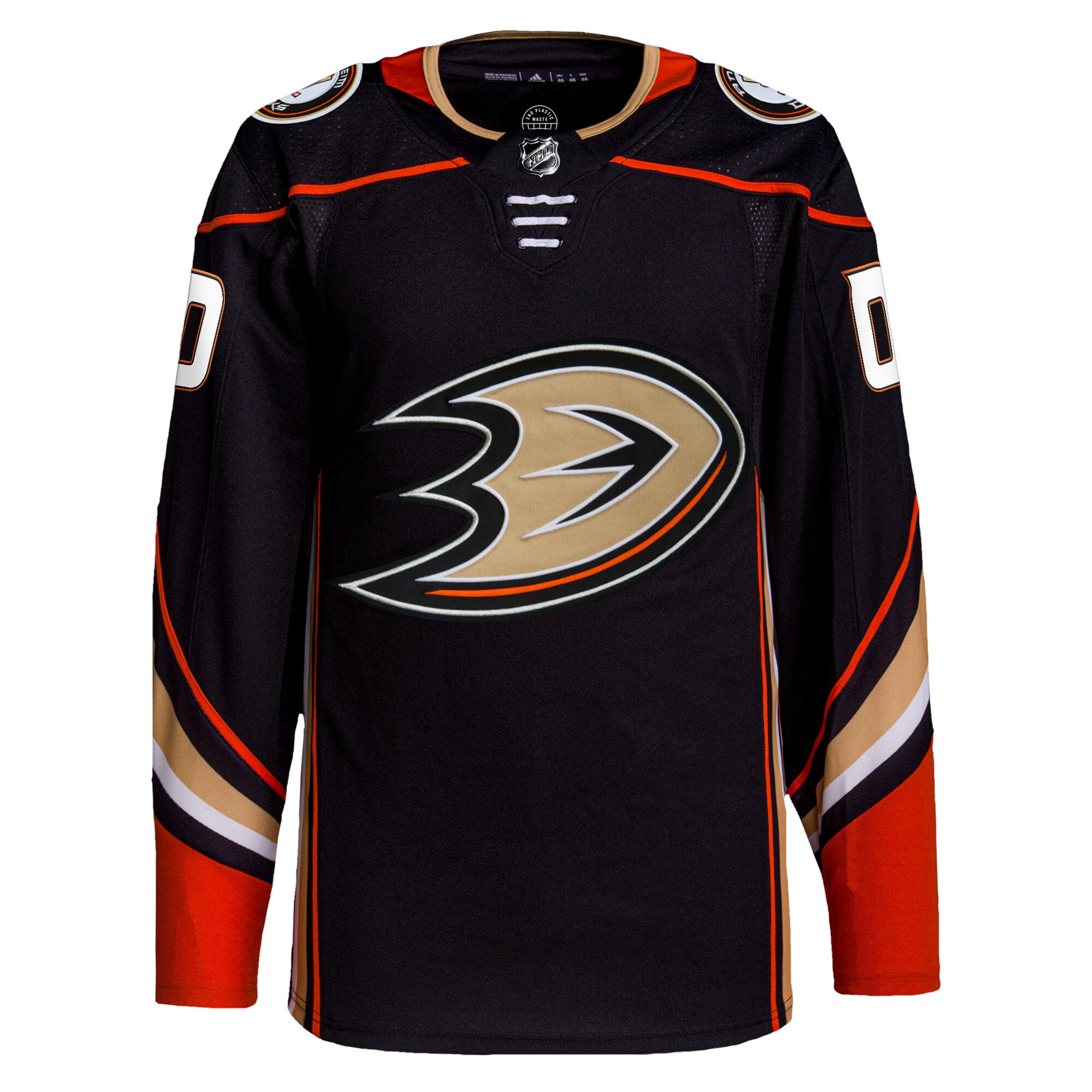 Anaheim Ducks adidas  Home  Primegreen Authentic Custom Jersey - Black