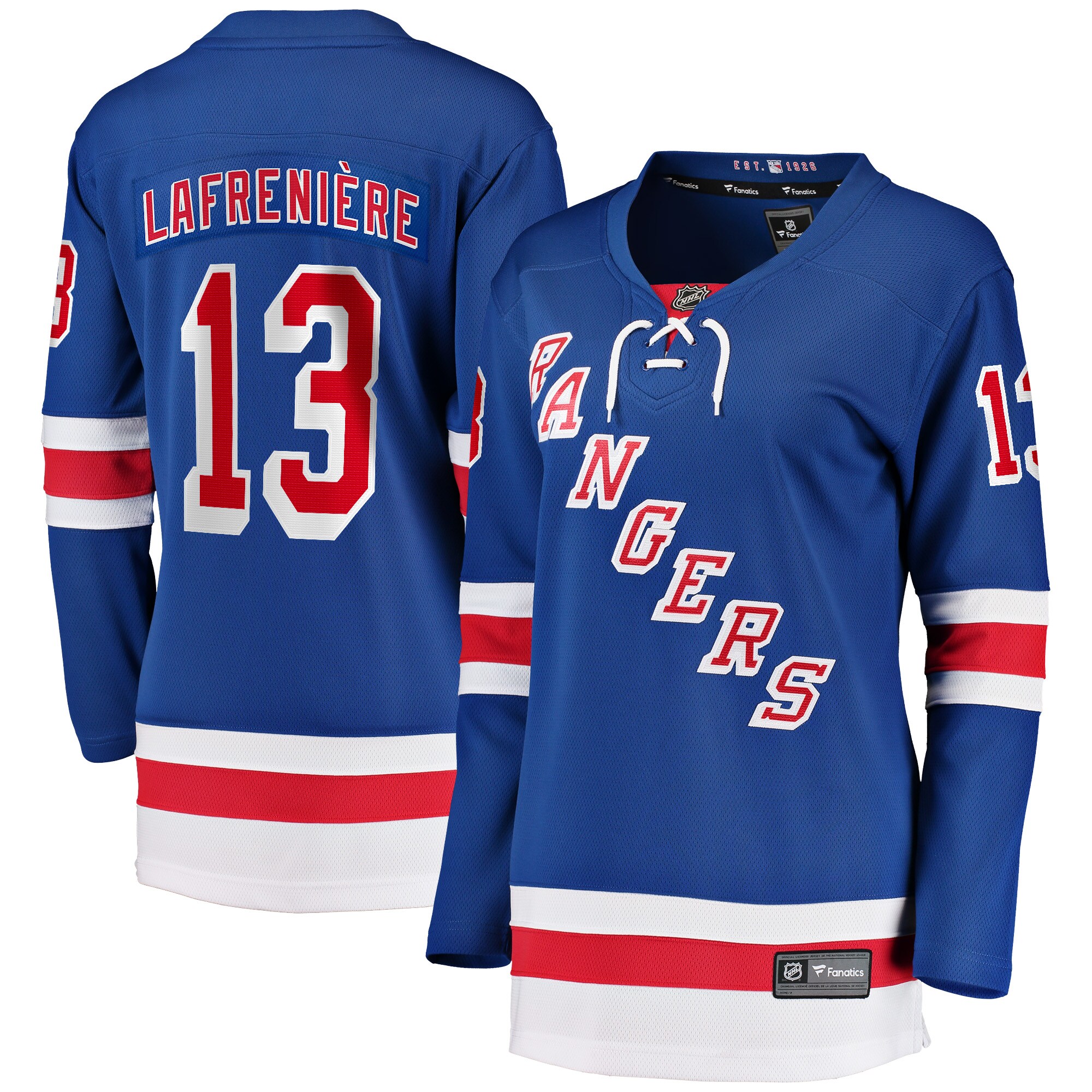 Alexis Lafreni\u00c3\u00a8re New York Rangers Fanatics Women's Breakaway Player Jersey - Blue