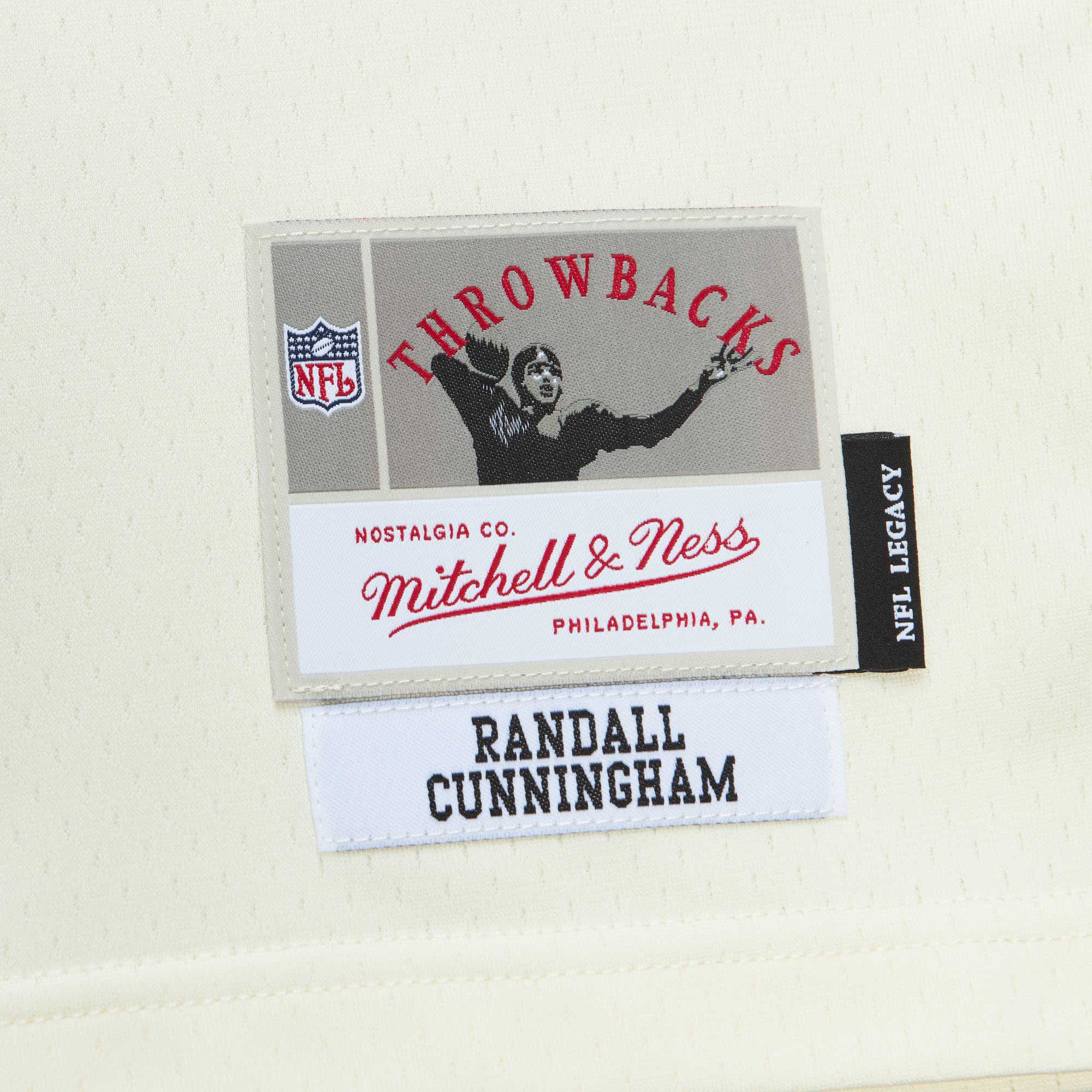 Randall Cunningham Philadelphia Eagles Mitchell & Ness Chainstitch Legacy Jersey - Cream