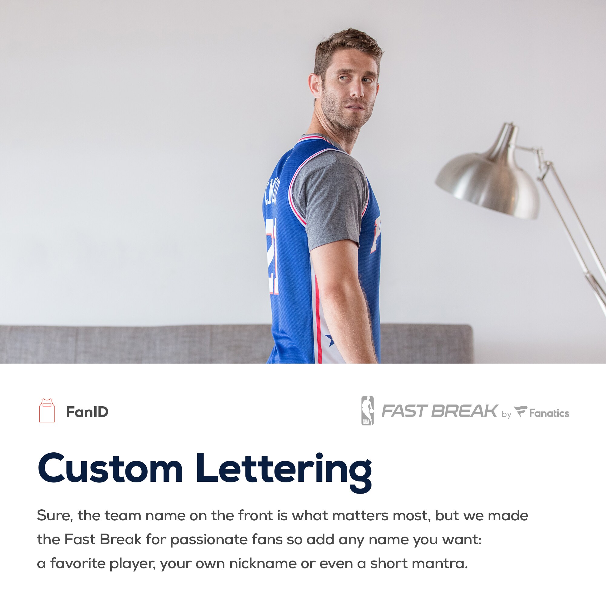 Philadelphia 76ers Fanatics Youth Fast Break Custom Replica Jersey Royal - Icon Edition