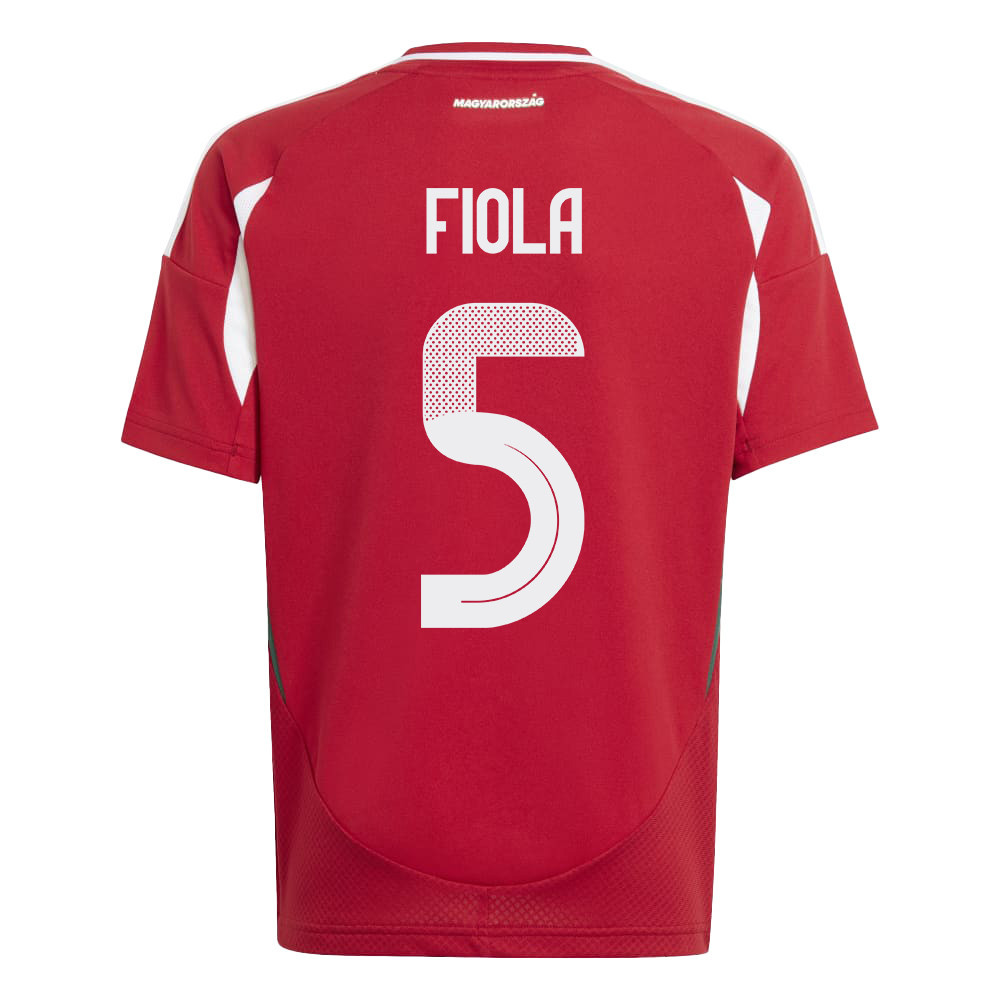 Attila Fiola 5 Hungary National Team 2024/25 Home YOUTH Jersey - Red
