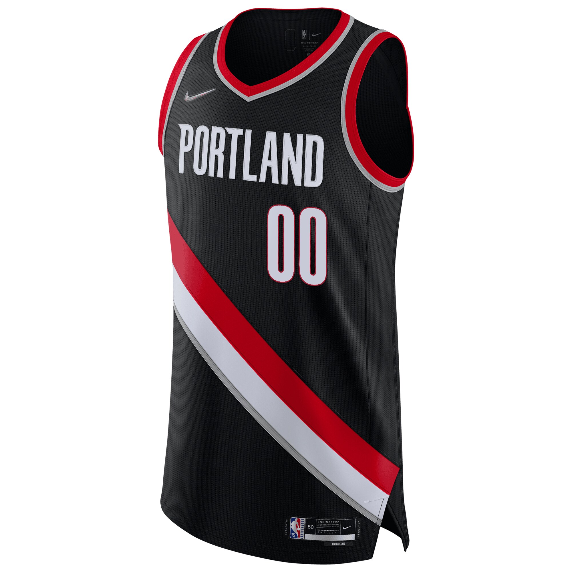Portland Trail Blazers  2021\/22 Diamond Authentic Custom Jersey - Icon Edition - Black