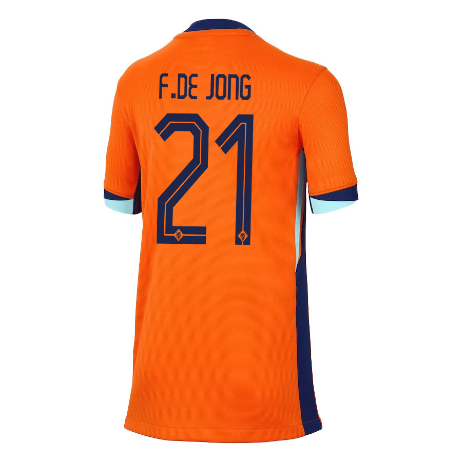 Frenkie de Jong 21 Netherlands National Team 2024/25 Home YOUTH Jersey - Orange