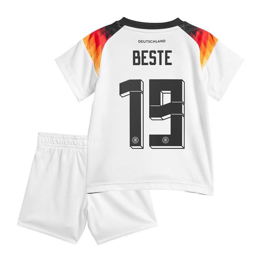 Jan-Niklas Beste 19 Germany National Team 2024 Home YOUTH Kit Jersey - White