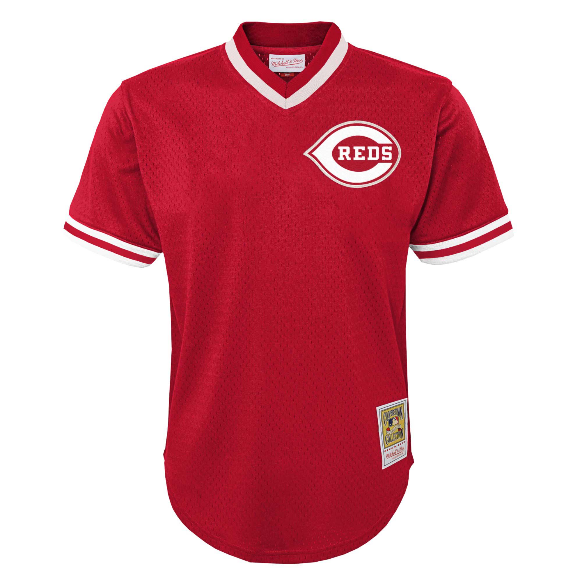 Johnny Bench Cincinnati Reds Mitchell & Ness Youth Cooperstown Collection\u00c2\u00a0Mesh Batting Practice Jersey - Red