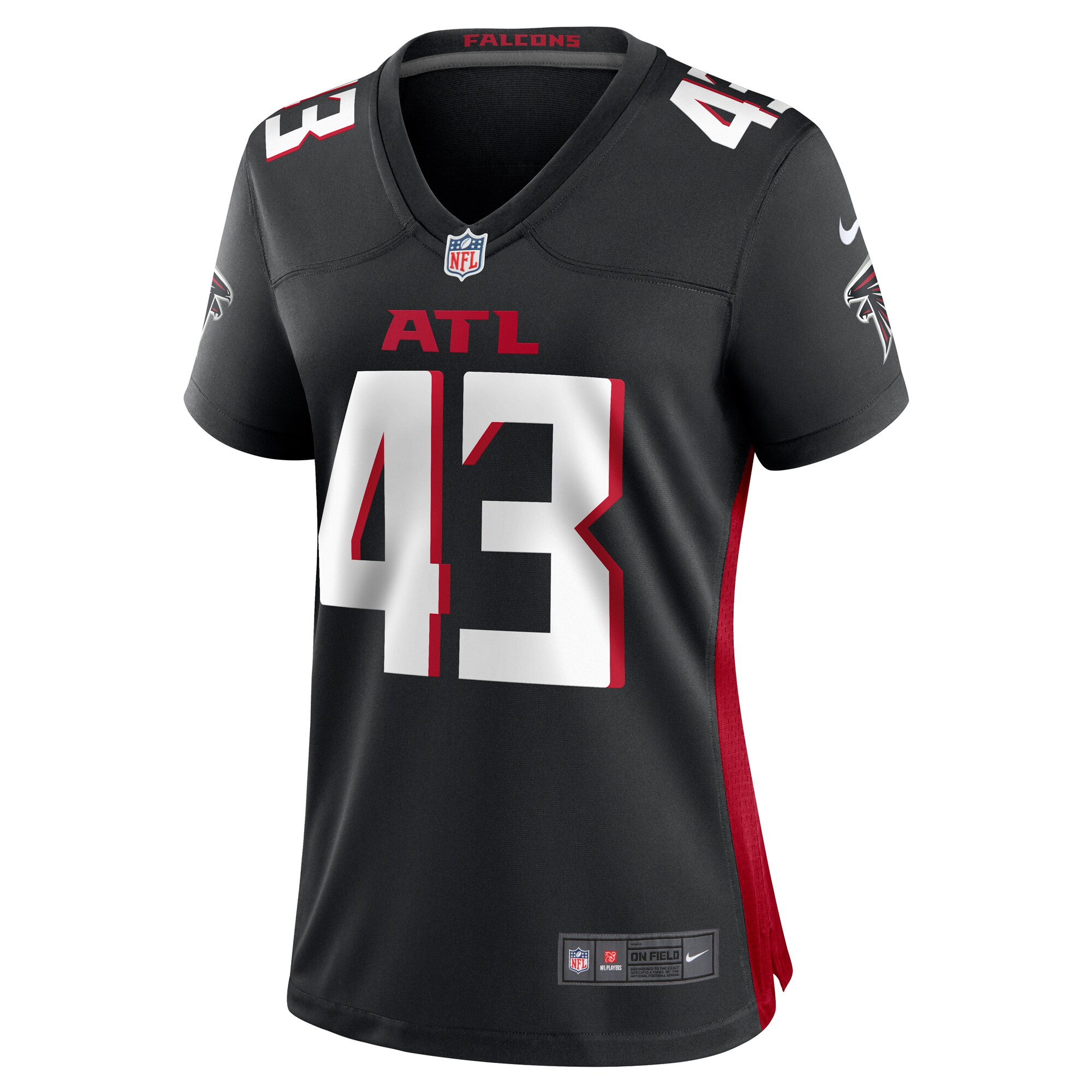 Tucker Fisk Atlanta Falcons  Women's Player Game Jersey - Black