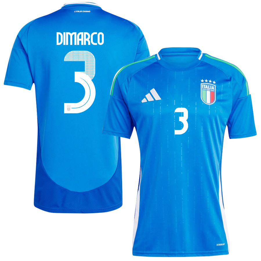 Federico Dimarco 3 Italy National Team 2024/25 Home Men Jersey - Blue