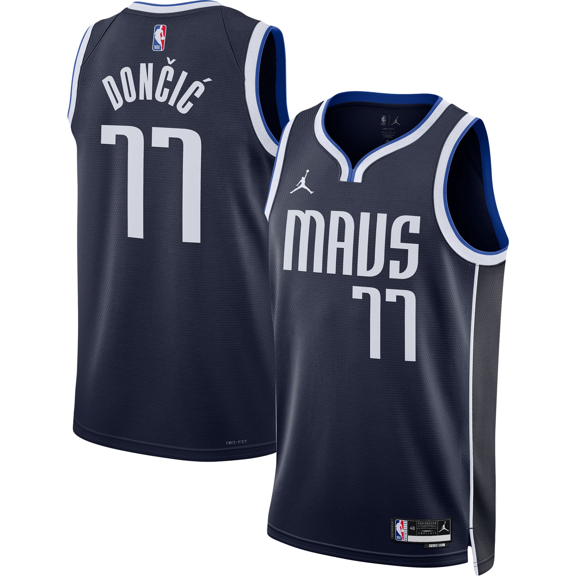 Luka Don\u00c4\u008di\u00c4\u2021 Dallas Mavericks Jordan Brand Unisex Swingman Jersey - Statement Edition - Navy