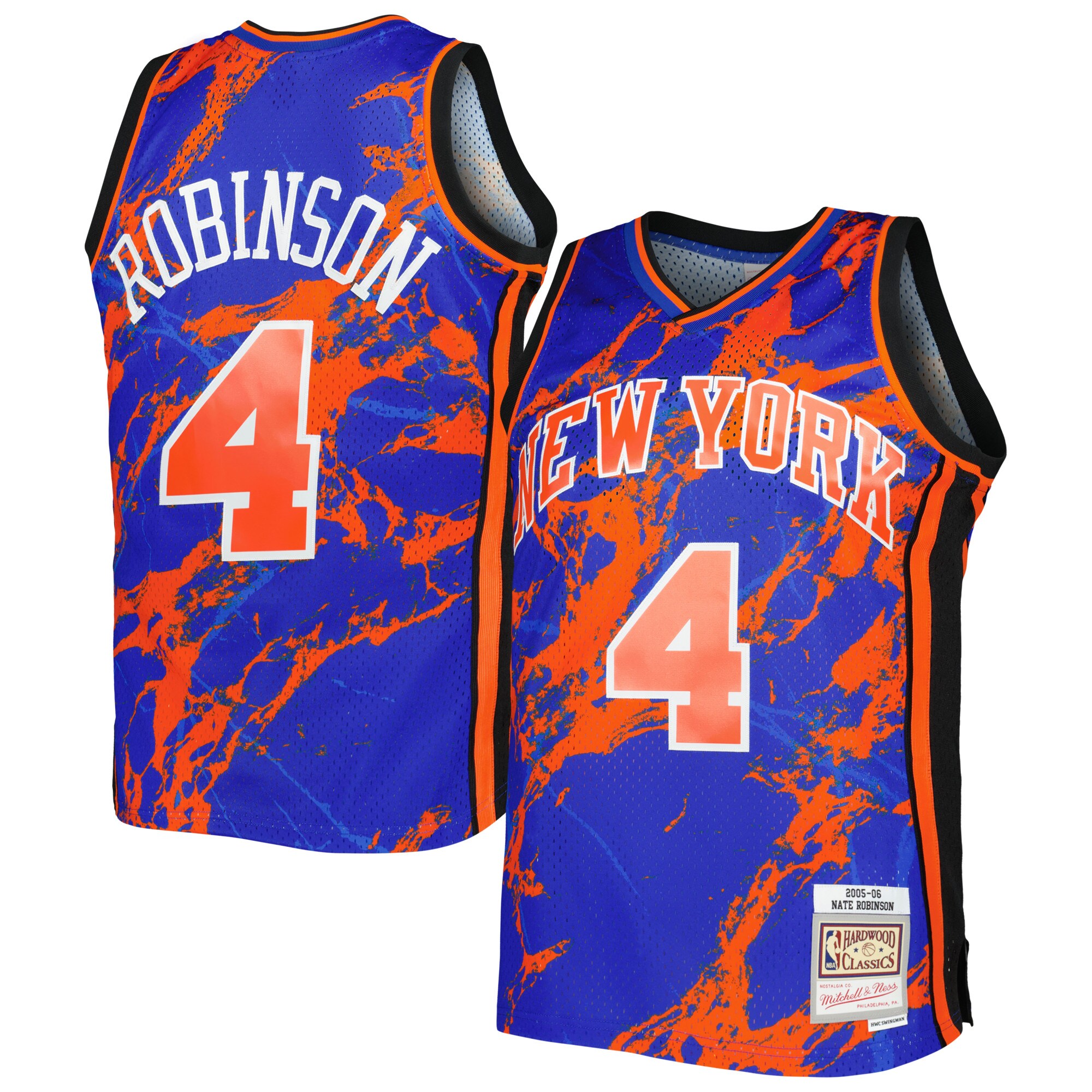 Nate Robinson New York Knicks Mitchell & Ness 2005\/06 Hardwood Classics Marble Swingman Jersey - Blue