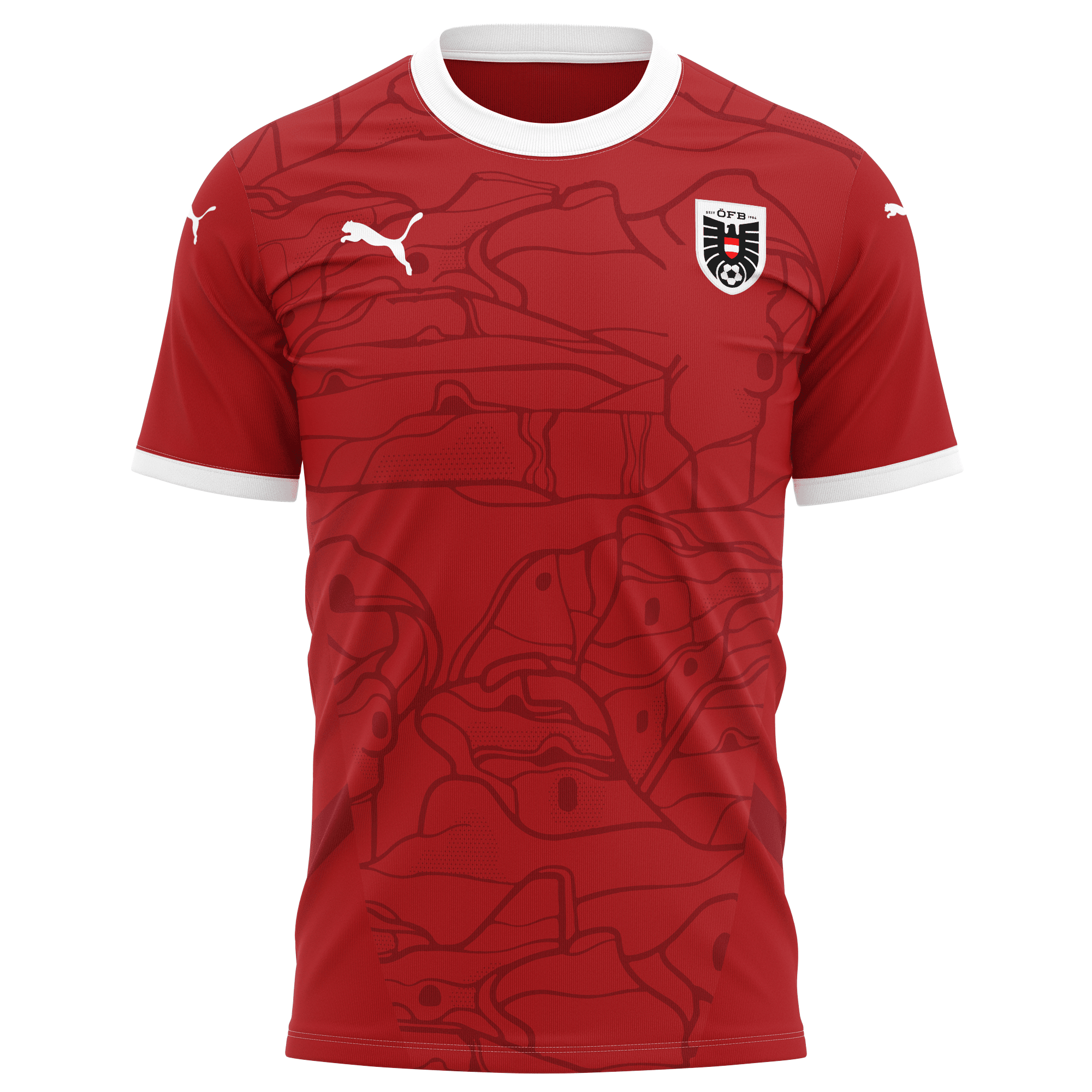Austria National Team 2024 Home Kits AOP T-shirt - Red
