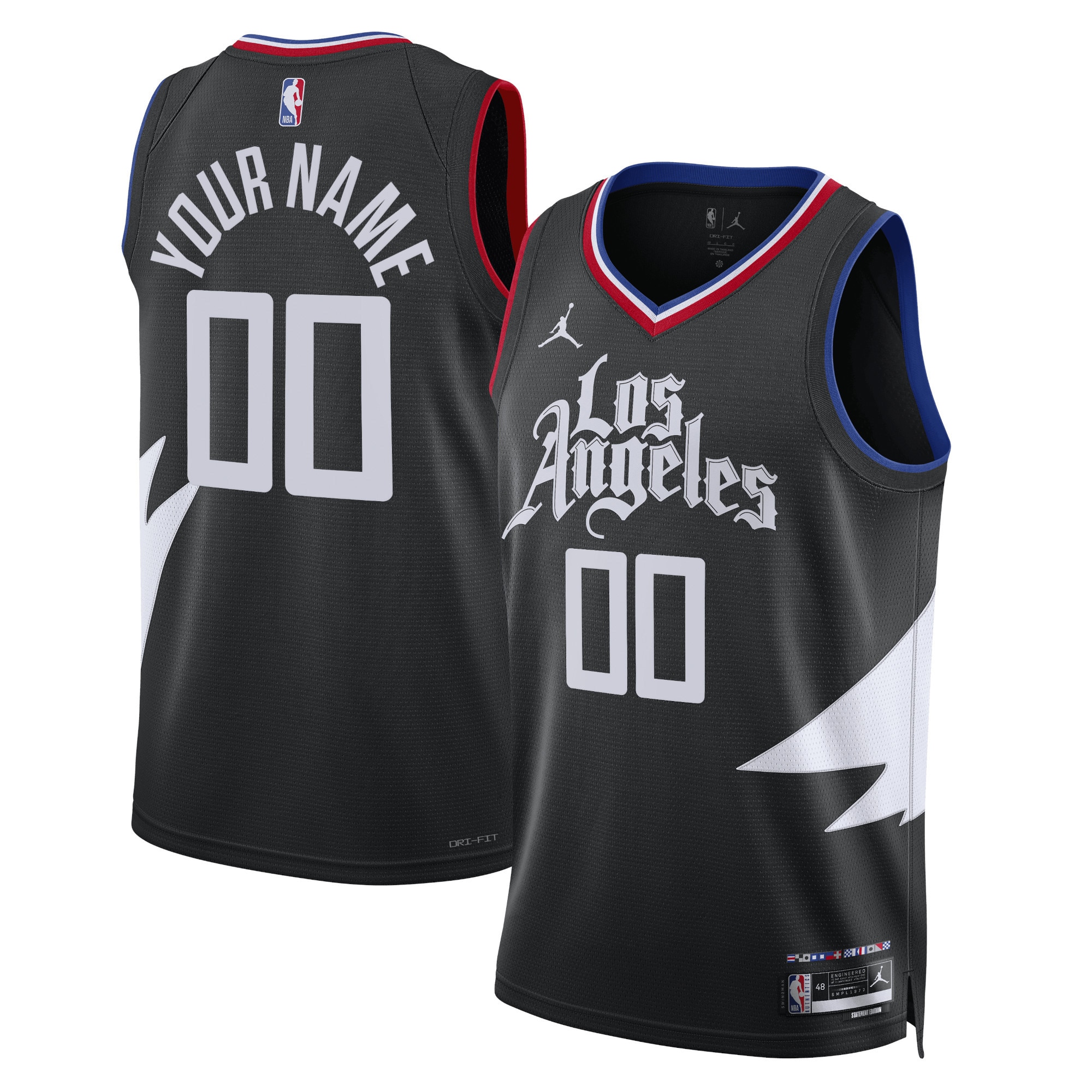 LA Clippers Jordan Brand Unisex 2022\/23 Swingman Custom Jersey - Statement Edition - Black