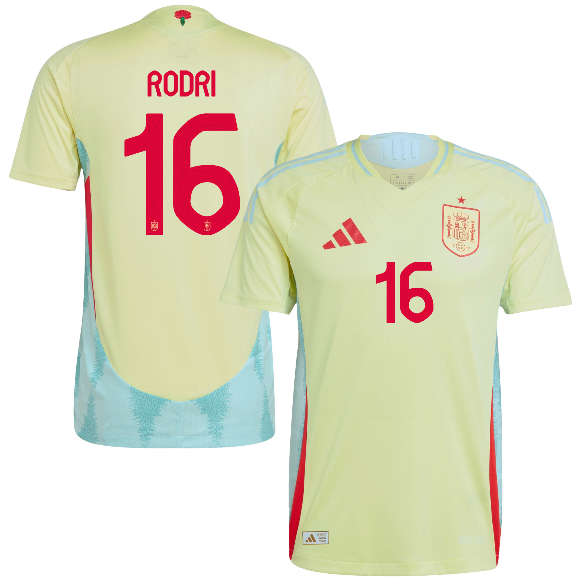 Rodri 16 Spain National Team 2024 Away Men Jersey - Yellow