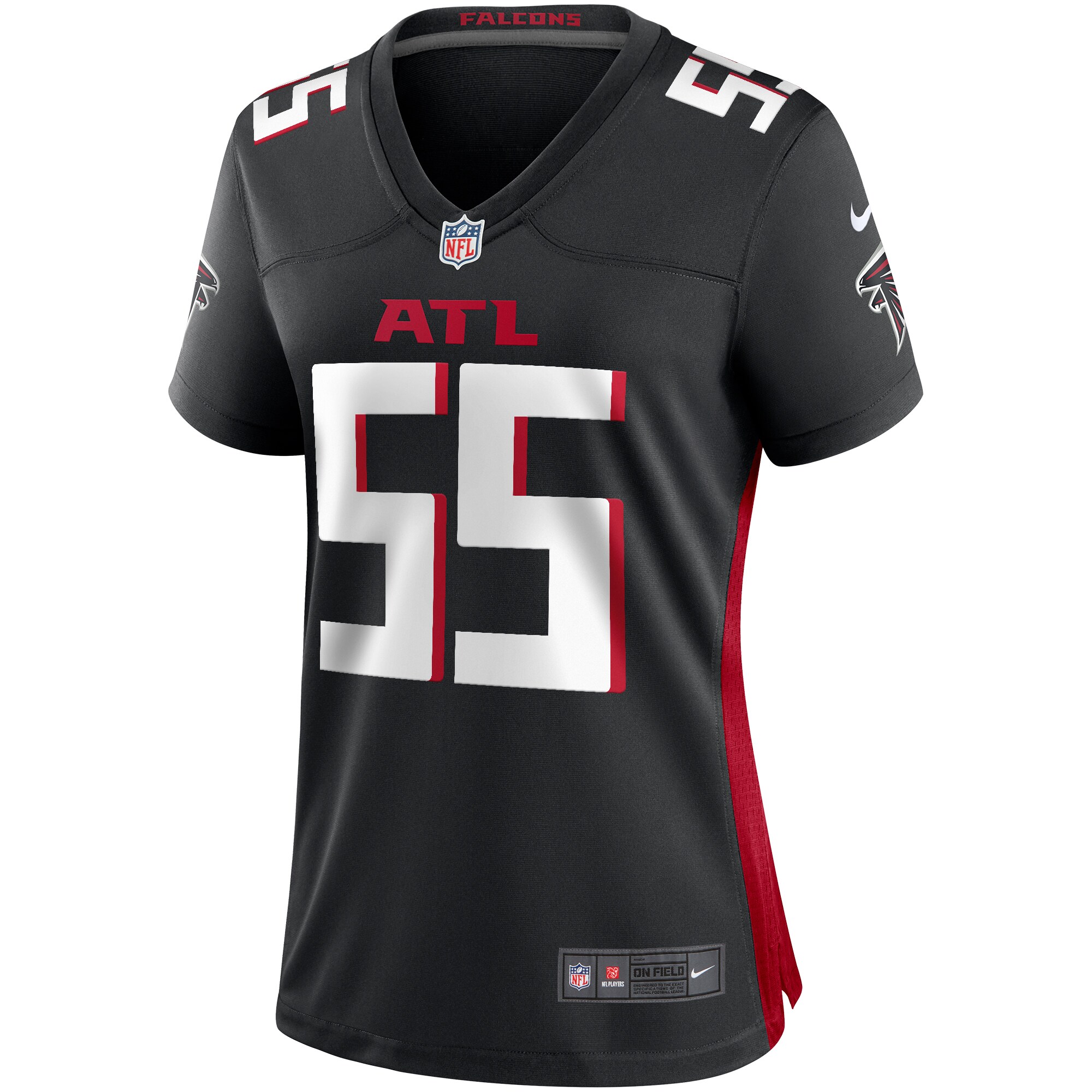 John Abraham Atlanta Falcons  Women's Game Retired Player Jersey - Black