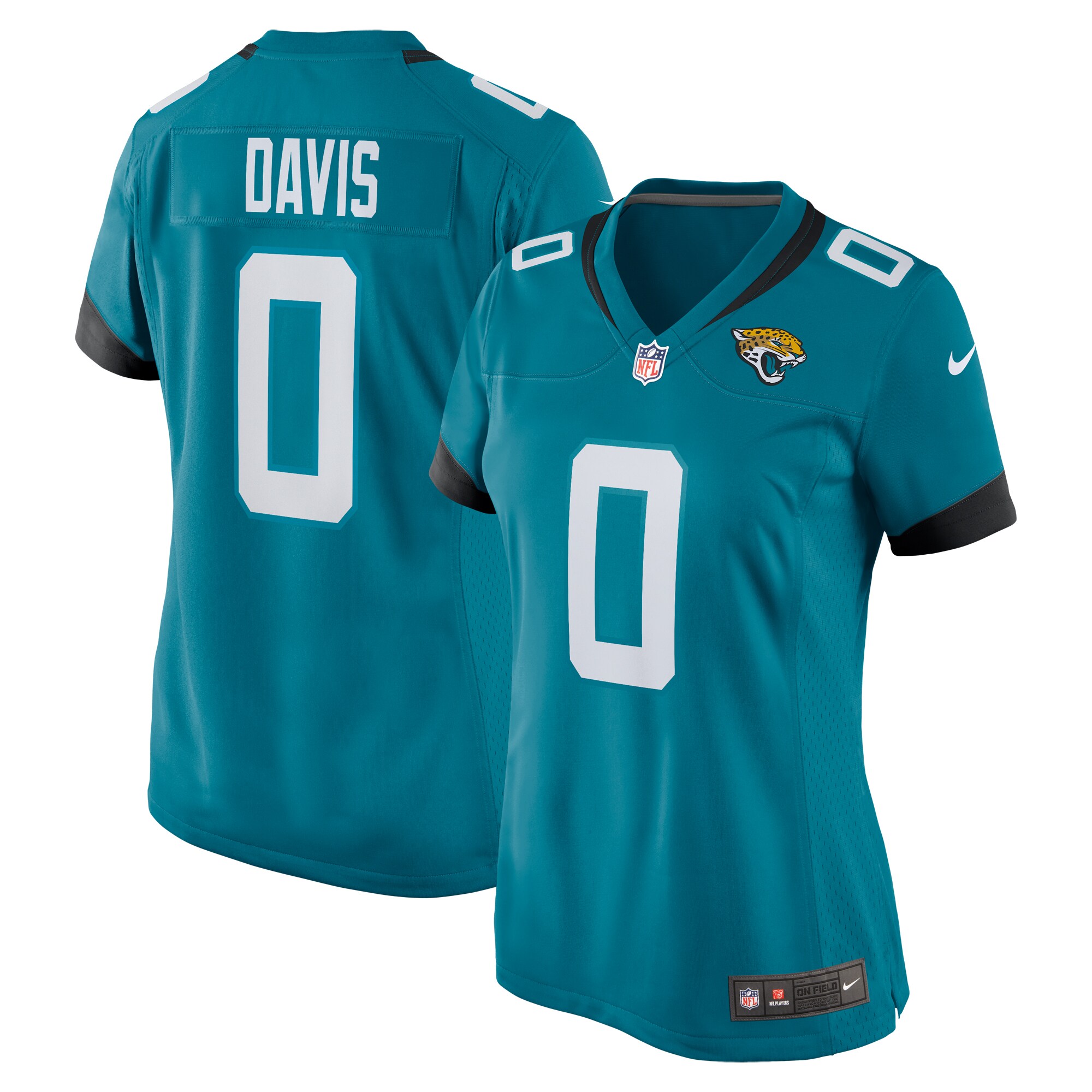 Gabe Davis Jacksonville Jaguars  Women's Team Game Player Jersey - Teal