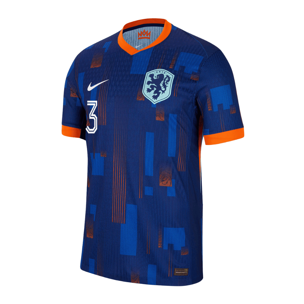 Matthijs de Ligt 3 Netherlands National Team 2024 Away Men Jersey - Blue