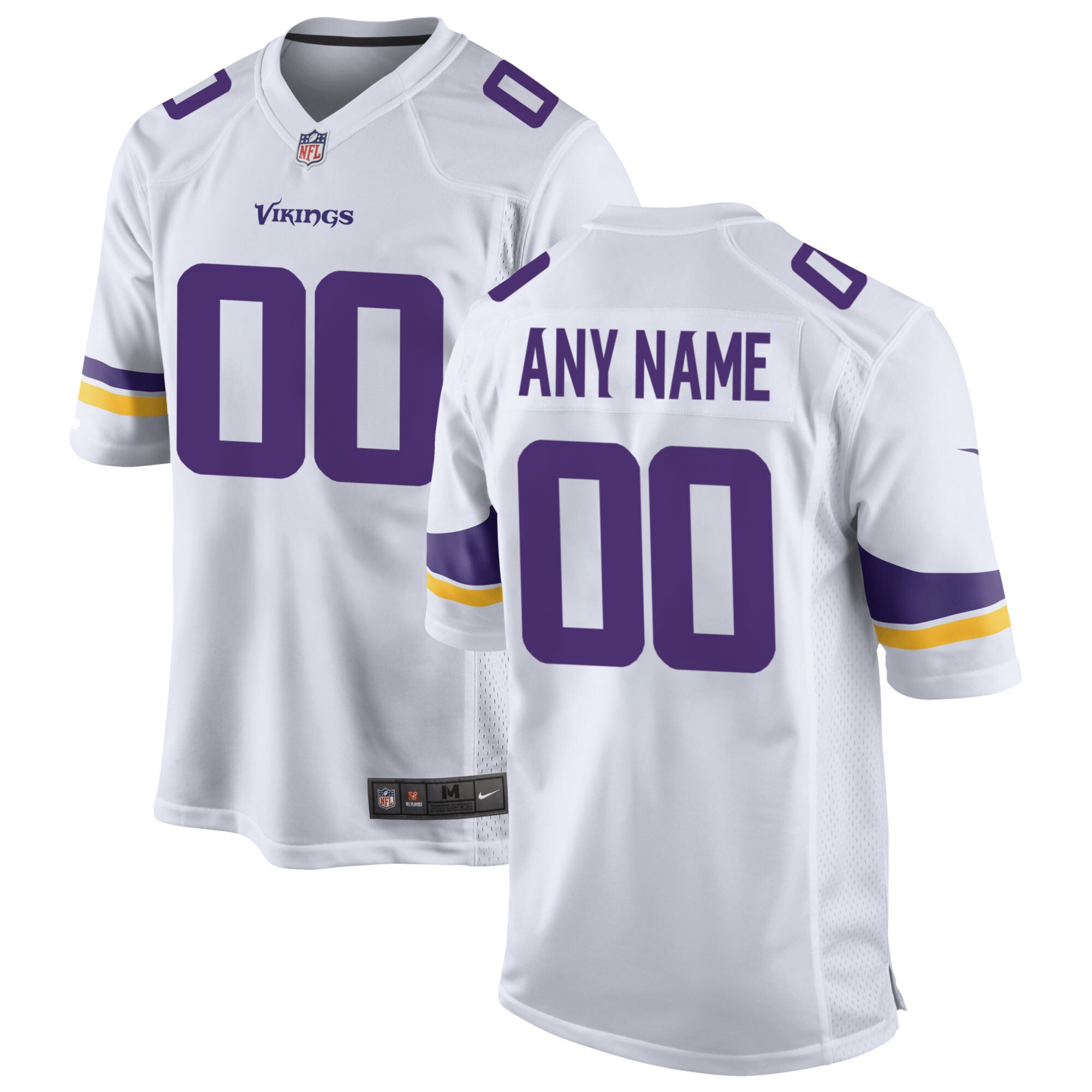 Minnesota Vikings  Custom Game Jersey - White