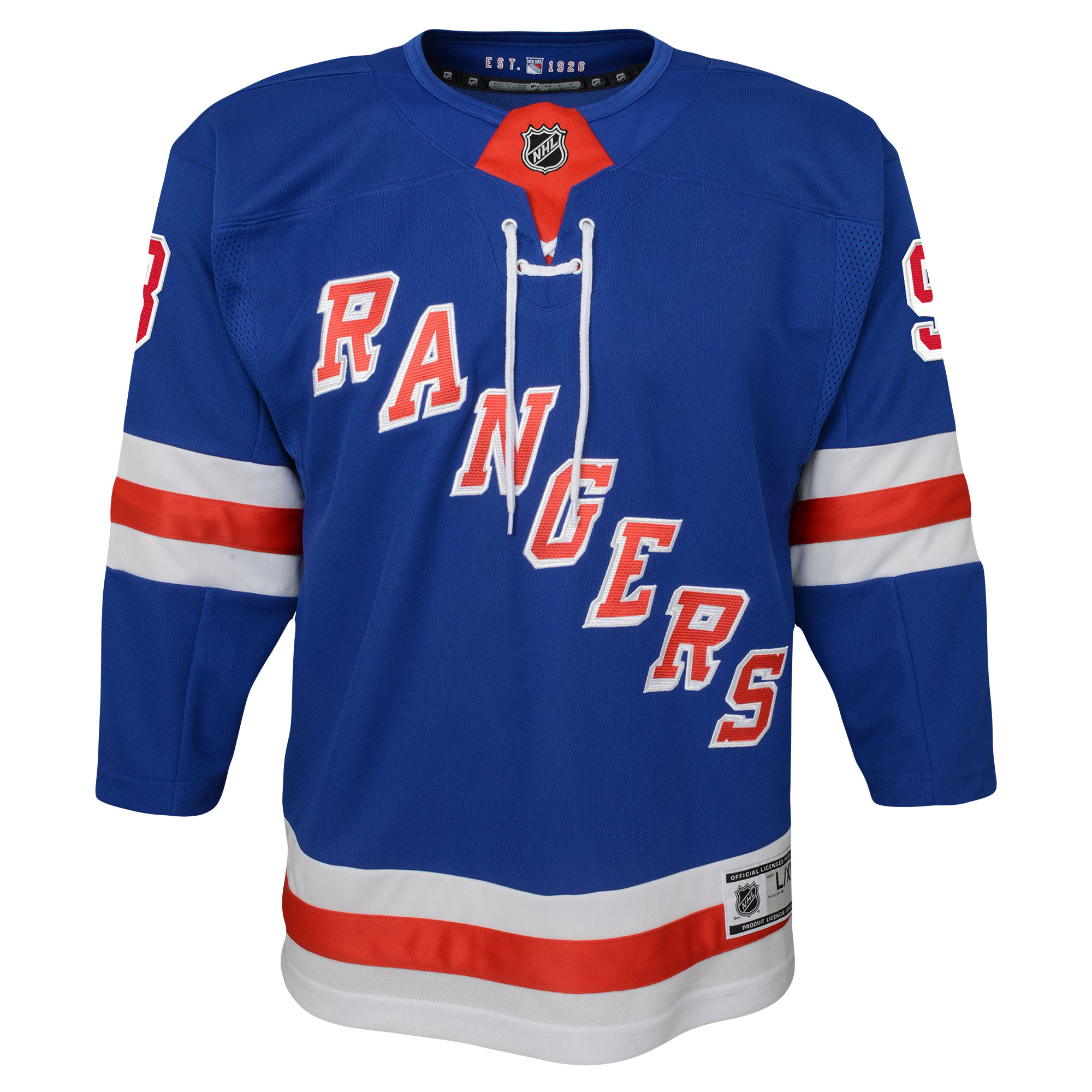 Mika Zibanejad New York Rangers Youth Home Premier Player Jersey - Blue