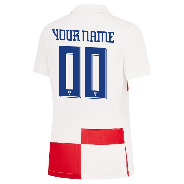 Croatia National Team 2024 Home WOMEN Custom Jersey - White