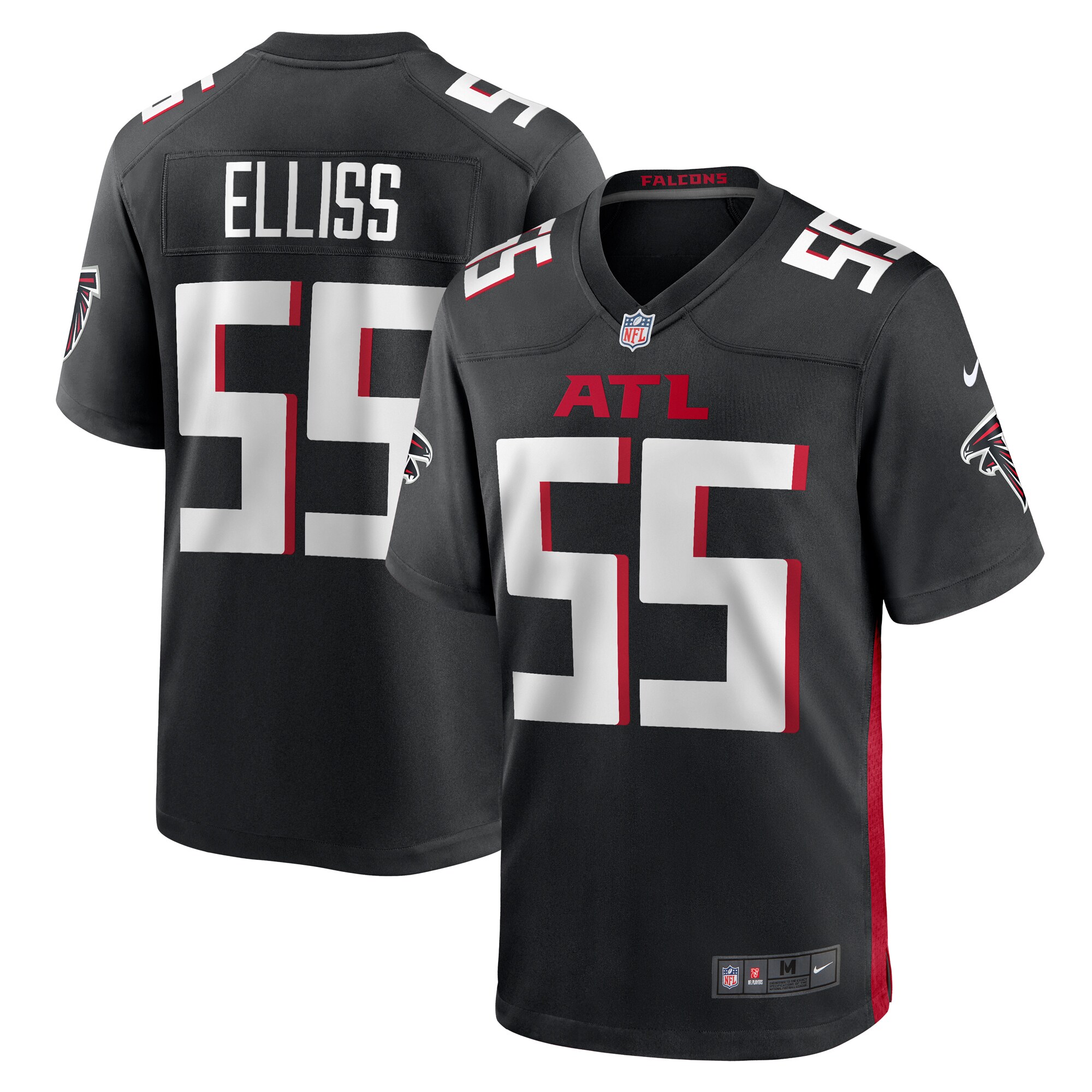 Kaden Elliss Atlanta Falcons  Game Player Jersey - Black