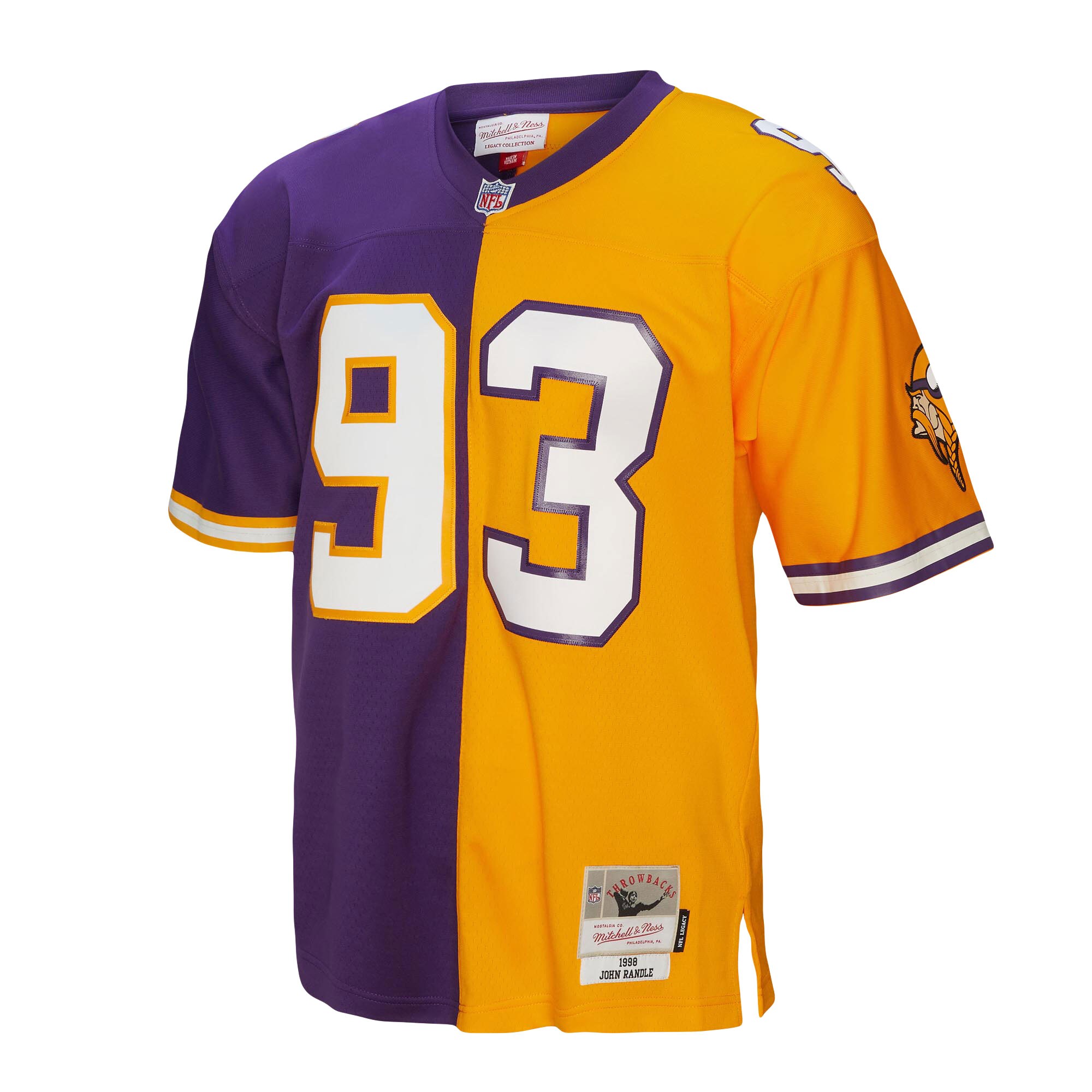 John Randle Minnesota Vikings Mitchell & Ness 1998 Split Legacy Replica Jersey - Purple\/Gold