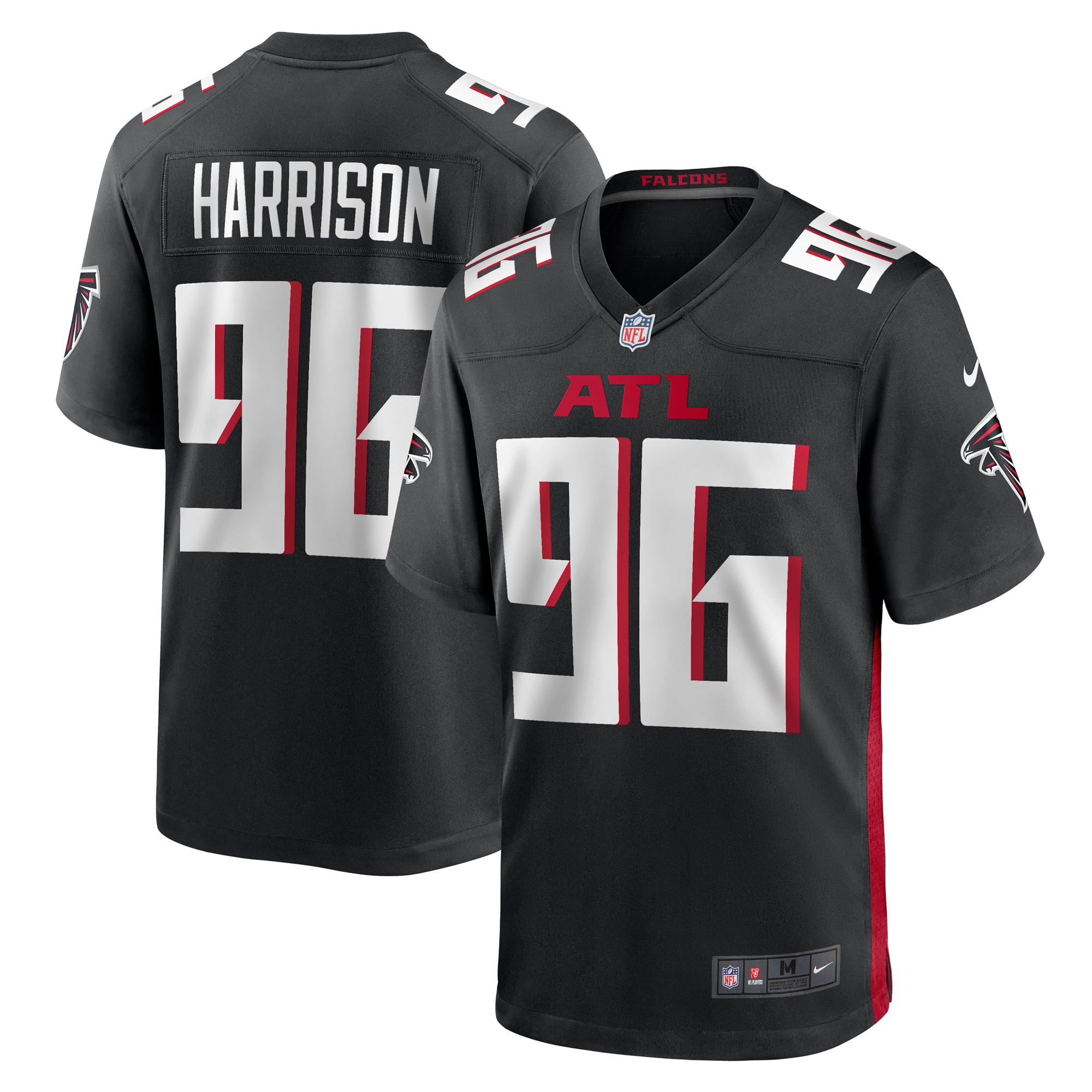 Zach Harrison Atlanta Falcons  Team Game Jersey -  Black