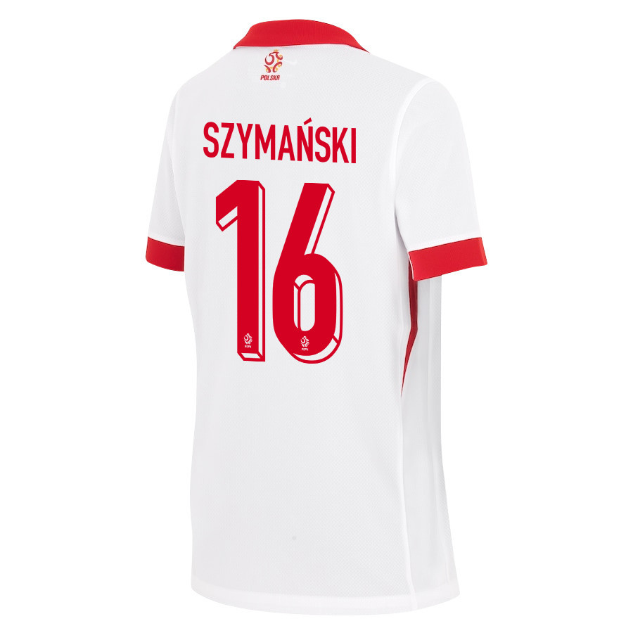 Damian Szymański 16 Poland National Team 2024/25 Home YOUTH Jersey - White